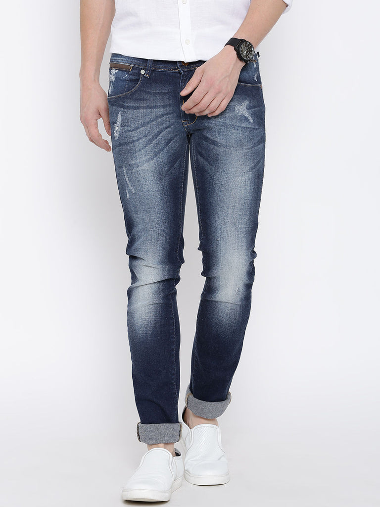 Numero Uno Navy Washed Morice Slim Fit Jeans