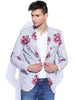 Blazer Quarter Grey & Red Floral Print Slim Fit Blazer