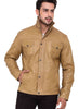 Solid Camel Leather Jacket